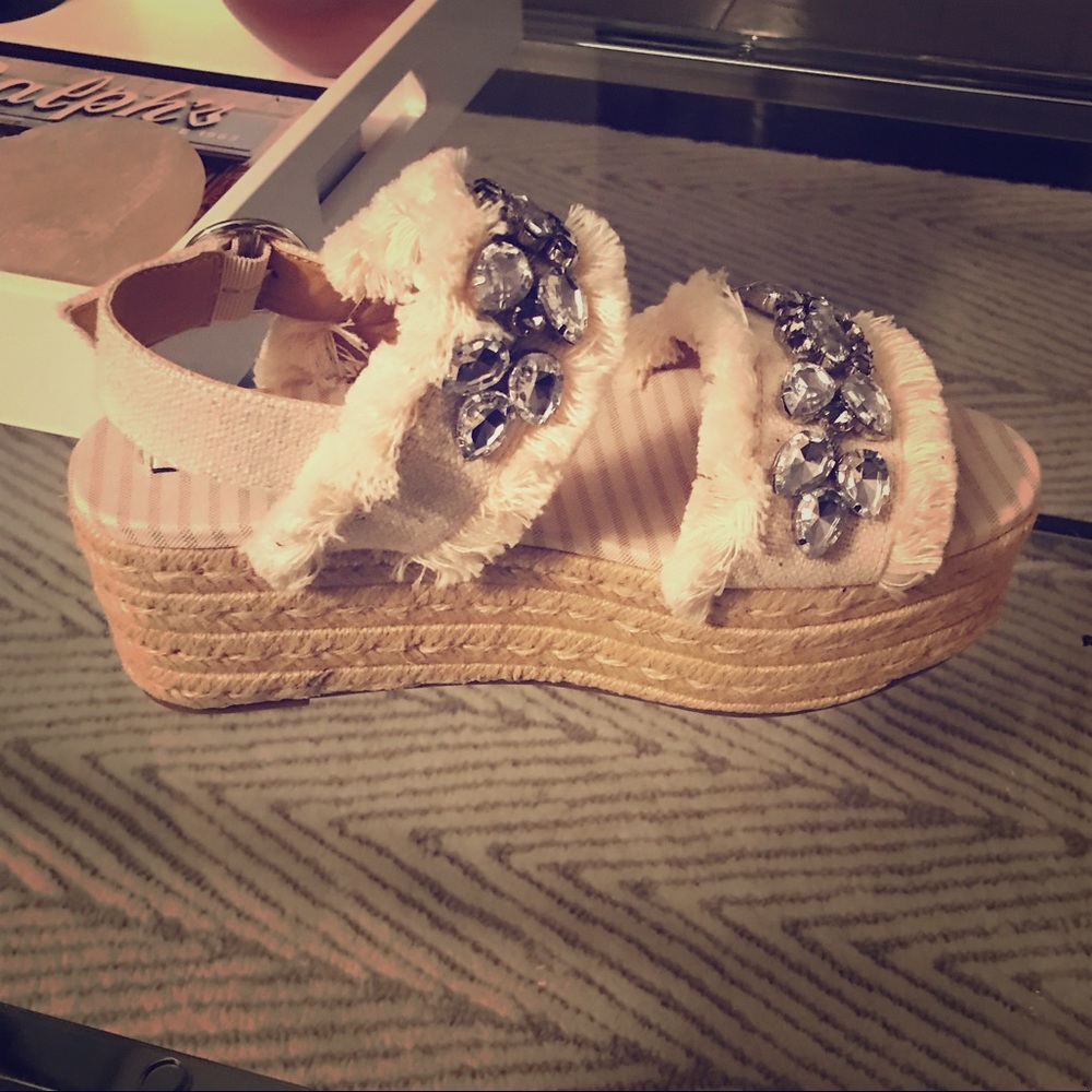 BRAND NEW Sequin Zara platform sandals.